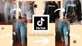 TESTING POPULAR TIKTOK DIY's SO YOU DON'T HAVE TO | UPCYCLE YOUR OLD CLOTHES | CAROLINE SUMMER