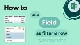 Excel Pivot Table: How to Use Field as Filter And Row