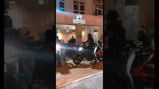 Parking the bikes at Creative Brew, Mirdif, Dubai