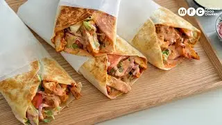  Chicken Shawarma Wrap With Garlic Sauce Recipe | Ready in 20 Minutes