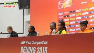 BEIJING 2015 - Press Conference with Women's 1500m Gold Medalist Genzebe Dibaba | August 25, 2015