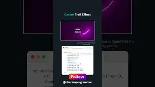 Amazing Cursor Trail Effect using JavaScript #JavaScriptTutorial #WebDevelopmentTips