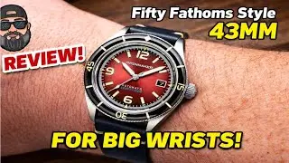 Spinnaker Fleuss Review | 43mm Fifty Fathoms Style Dive Watch for BIG Wrists (Oxblood Dial)