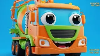 Cement Truck & Friends Build a City | 3D Construction Vehicles for Kids