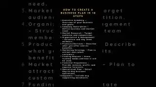Create your business plan in 10 steps&mdash;turn your vision into action! 💼📈#BusinessPlan #shortsvideo