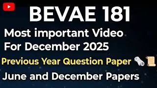 BEVAE 181 Most Important Questions December 2025 | IGNOU Environmental Studies MCQ | PYQ Based