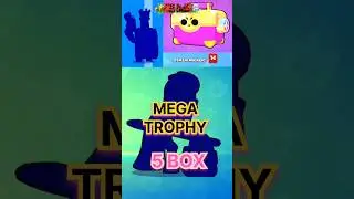 🤩5 MEGA TROPHY BOX OPENING 🥳|FREE REWARDS MEGA TROPHY BOXES in diff. account 🔥 #shorts #brawlstars