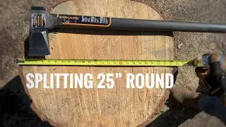 Fiskars x27 Splitting Axe: Splitting a STUBBORN round