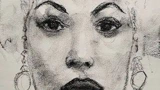 Drawing portraits and profiles with charcoal LIVE