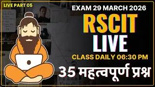 RSCIT Exam Important Questions 2026 RSCIT Live Class 05 RSCIT Computer Course RSCIT Exam 29 March 26