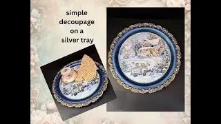 simple decoupage on a vintage silver tray.