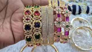 Premium Quality Ruby,Panna,Diamond Dubai Side Bangles (9560055617) #shivajewel #gold #viral 