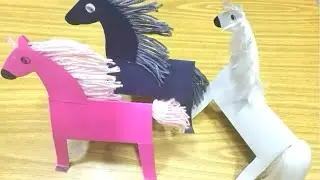 How to make paper horse for kids/Easy paper horse craft idea/Diy horse with paper/Craft horse 4 kids