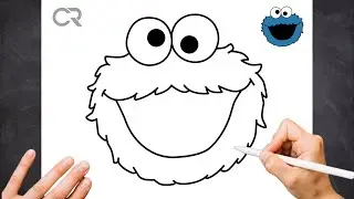 How To Draw COOKIE MONSTER easy step by step | DRAWING RANDOM