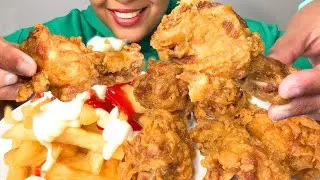 ASMR Fried Chicken Wings & Fries Feast | Food Craver Asmr