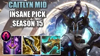 CAITLYN LETHALITY MID IS SUPER OP | CAITLYN MID GUIDE AND BUILD S15