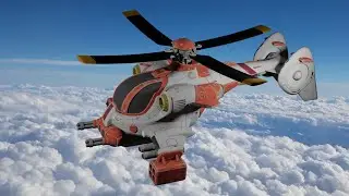 Cute Attack Helicopter on green screen | Military | Royalty Free
