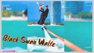 Two black swans dancing above the water | Flyboard Waltz  #romance #flyboard #浪漫飞翔 #waterwaltz #art