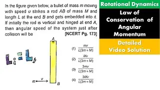 Law of Conservation of Angular Momentum|In the figure given below, a bullet of mass m moving with sp