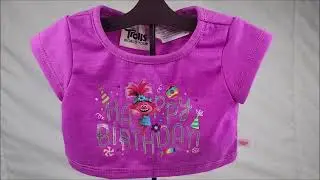 Build-A-Bear Workshop Trolls Birthday Shirt Teddy Bear