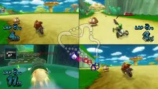 Mario Kart Wii CPU Race #73 (3P, Co-op, Extra CPUs, Mushroom Gorge)