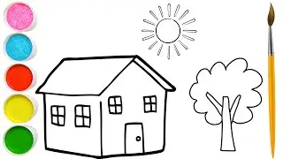 How to Draw a House and Tree | Easy Drawing Tutorial for Beginners 🌳🏡
