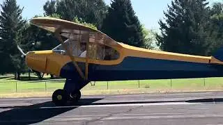 Super Cool 1947 PIper PA-11 Cub Special taking off 🛫