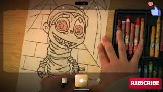 Coloring a zombie with glowing red eyes