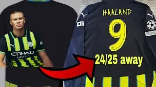 Adding Erling Haaland#9 name set on Manchester City 24/25 away Long sleeve jersey