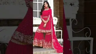 🥀🥀#heavy work pink colour special sharara design #ytshorts #viral #fashion #shorts 💞❤️