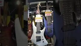 Excited about the MusicMan rack at Ishibashi Music in Shibuya, Tokyo