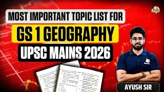 High Priority Topic List for Geography UPSC Mains 2026