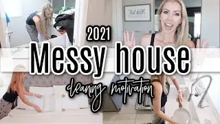 MESSY HOUSE CLEAN WITH ME // CLEANING MOTIVATION // Katie Sarah