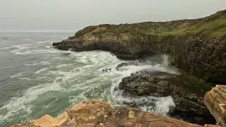 Stormy Ocean Sounds for 30 Minutes | Big Waves Crashing on Cliffside