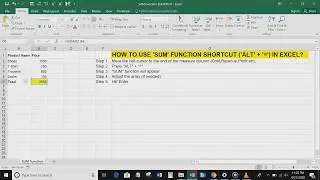 Excel - SUM Function Shortcut