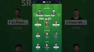 Dream team for SRH vs DC #travis tulla#desi tulla#reddy#patel#trending#fantasy #ipl#srh#dc#dream11