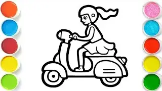 Electric Motorbike Drawing, Painting & Coloring For Kids and Toddlers_ Easy Art