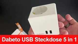 Dabeto USB Steckdose 5 in 1 Mehrfachsteckdose W&uuml;rfel mit 2 USB Anschl&uuml;sse | Unboxing