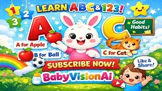 Baby ABC Learning | Bunny Learns ABC | Educational Baby Story | BabyVisionAI #BabyABC