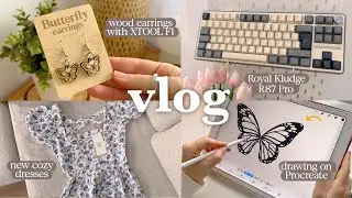 VLOG 16 ❊ Making earrings with XTOOL F1, unboxing Royal Kludge R87Pro, cooking time, new purchases