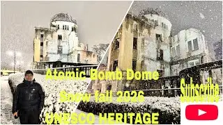 2026/1/2 Hiroshima Atomic Bomb Dome UNESCO world Heritage Snow Fall 😮😮