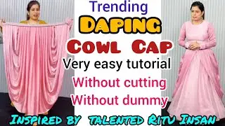 Draping Cowl Skirt Cap बनाये आसानी से|Drape Skirt Cutting Stitching without dummy😍|Dhoti Skirt|Skirt