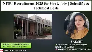 Govt. Jobs | NFSU Recruitment 2025 | Scientific & Technical Posts | Apply Online #delhi #jobs #job