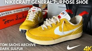 Tom Sachs General Purpose Shoe Dark Sulfur On Feet Review