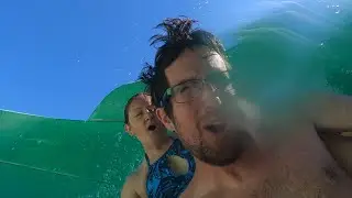 Conquistador double inner tube slide at Hurricane Bay at Kentucky Kingdom (July 10th, 2022)