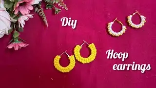 Diy Macrame Hoop earrings tutorial | Step by step for beginners | #earringsdesign #diyearrings 