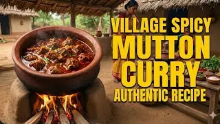 Spicy Mutton Curry on Wood Fire! 🔥 Village Style Recipe 🍖 #Mutton #VillageFood #cooking 