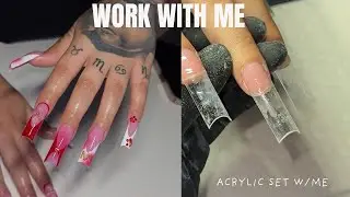 long summer acrylic nails *red edition*
