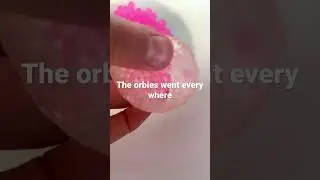 Cutting open my strawberry stress ball! #orbies #fidgettoys #stress ball