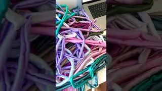 Elastic threading scrunchies. #scrunchies #scrunchie #hairelastic #hairtie #sewing #birchcreative